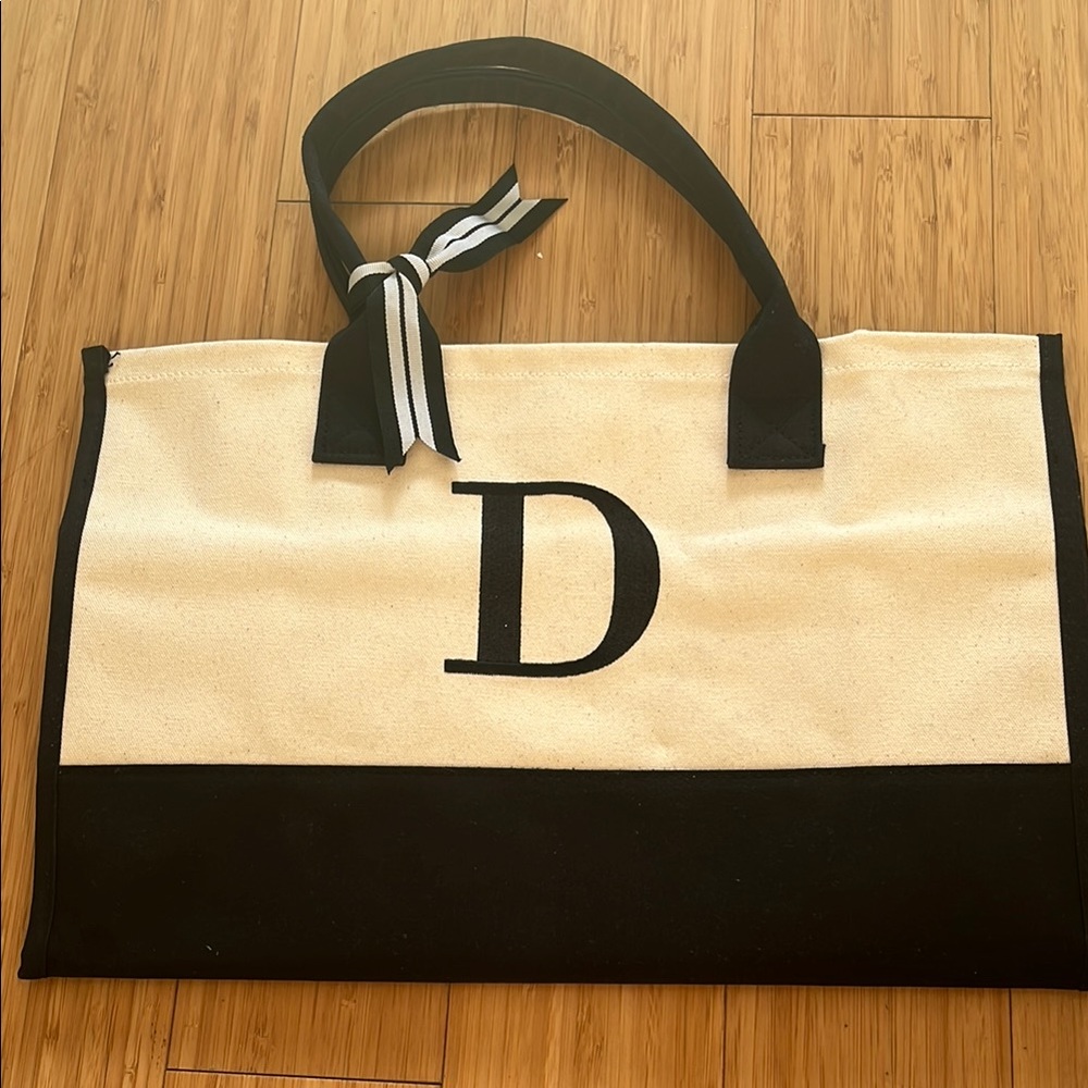 Black and Cream Tote Bag